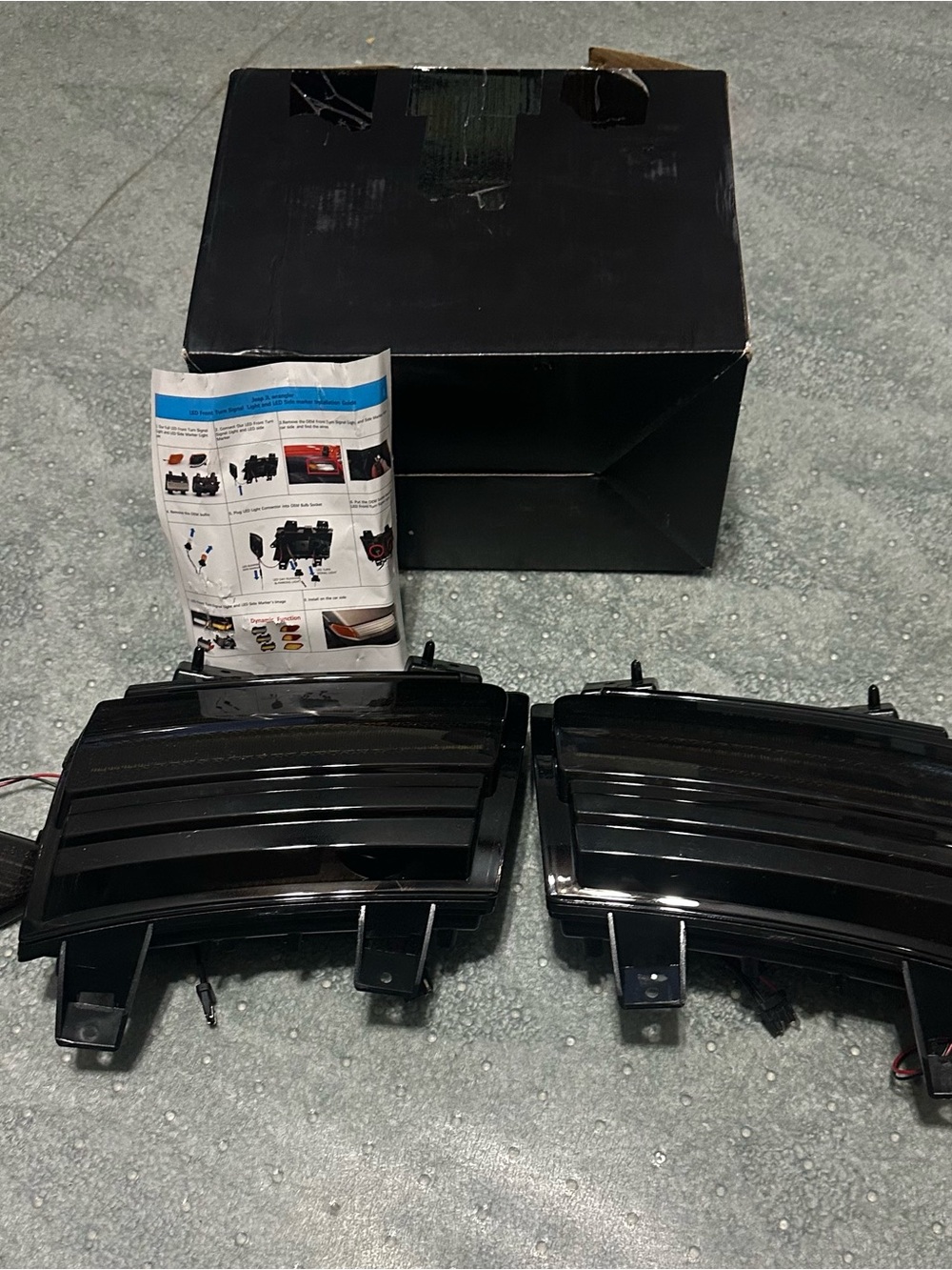 Black LED Sequential Turn Signal Lights for Car (Pair)